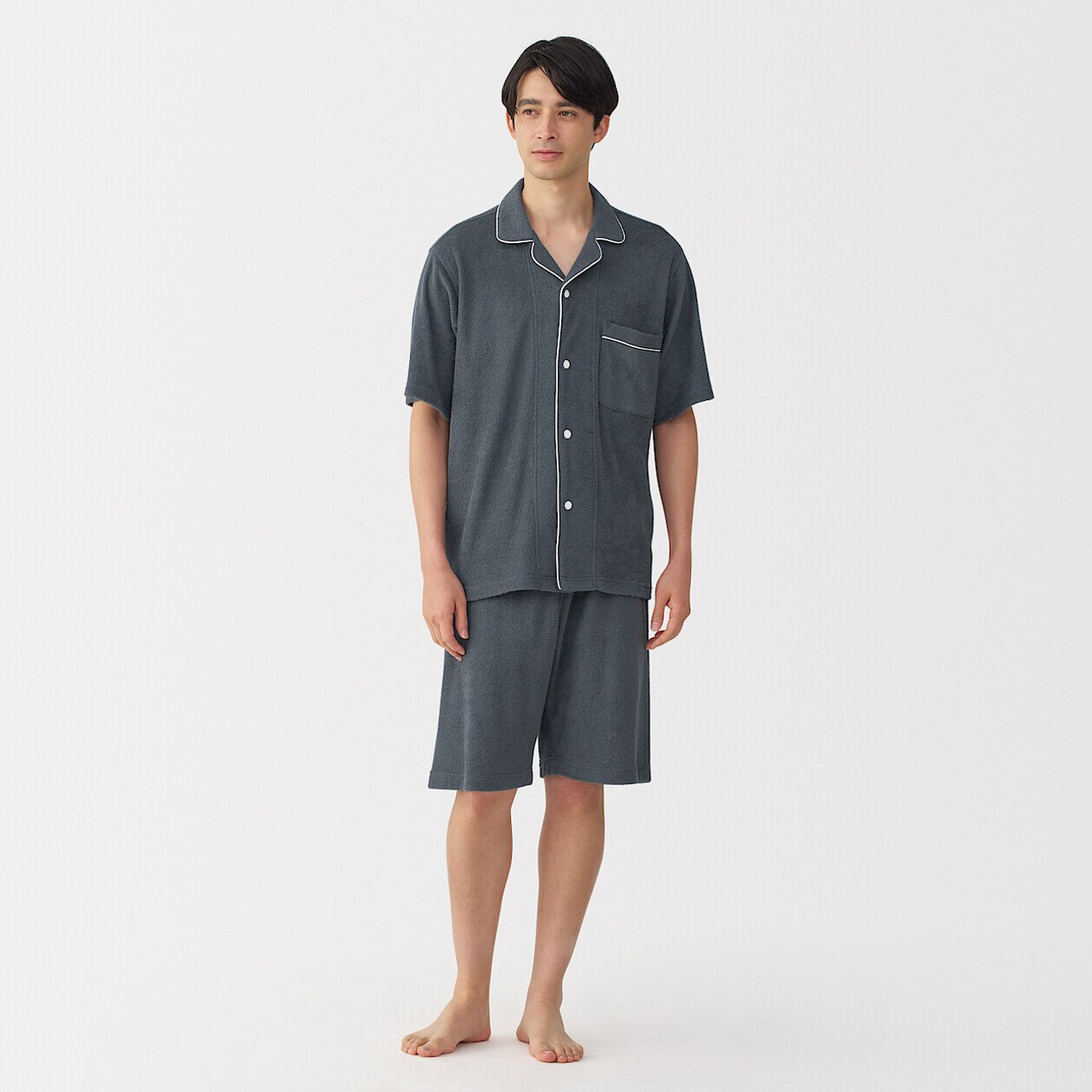 Men's Cotton Blend Pile Short Sleeve Pyjamas