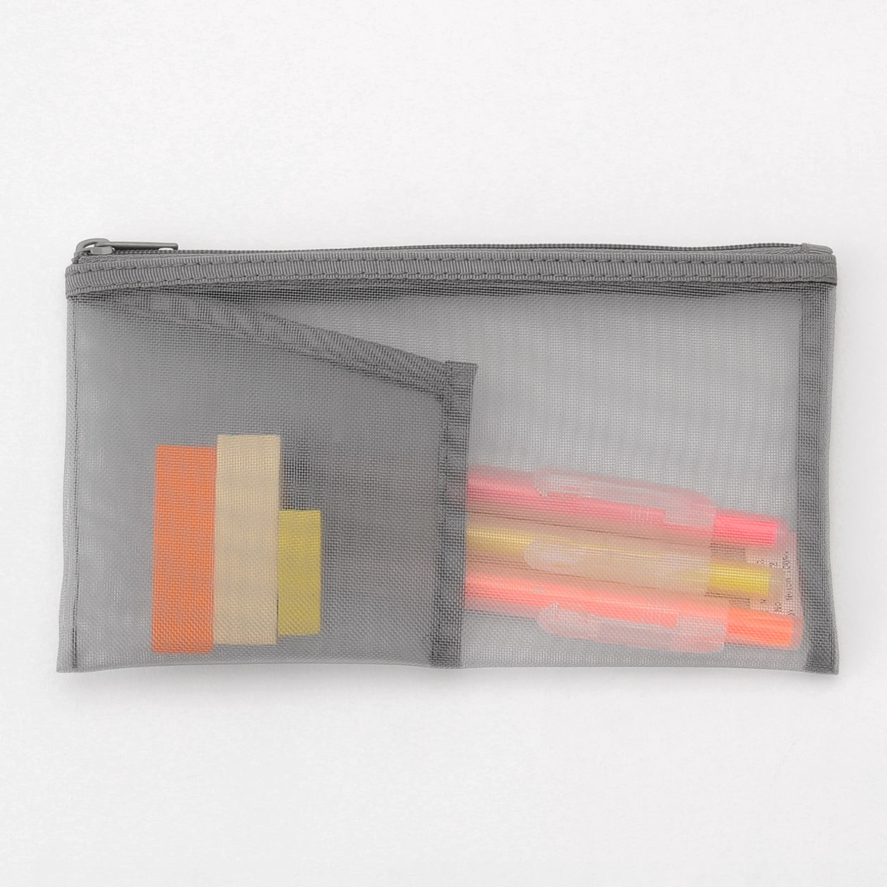Nylon Pen Case With Pocket Grey