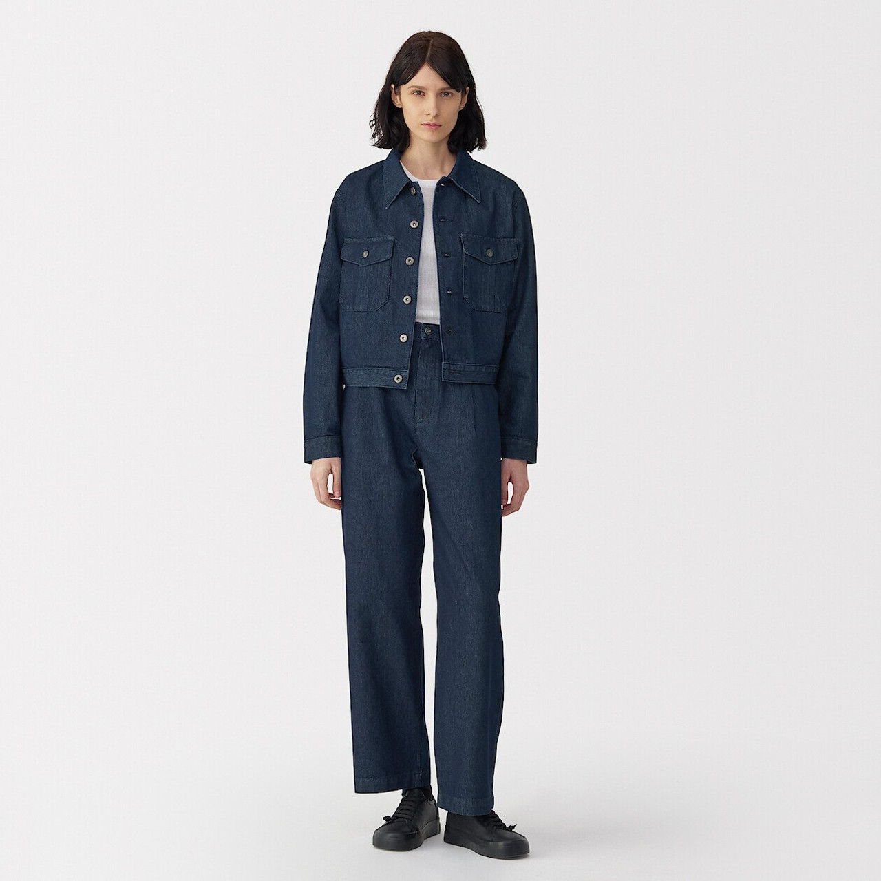 Women's Washi and Denim Jeans ‐ Dark Navy