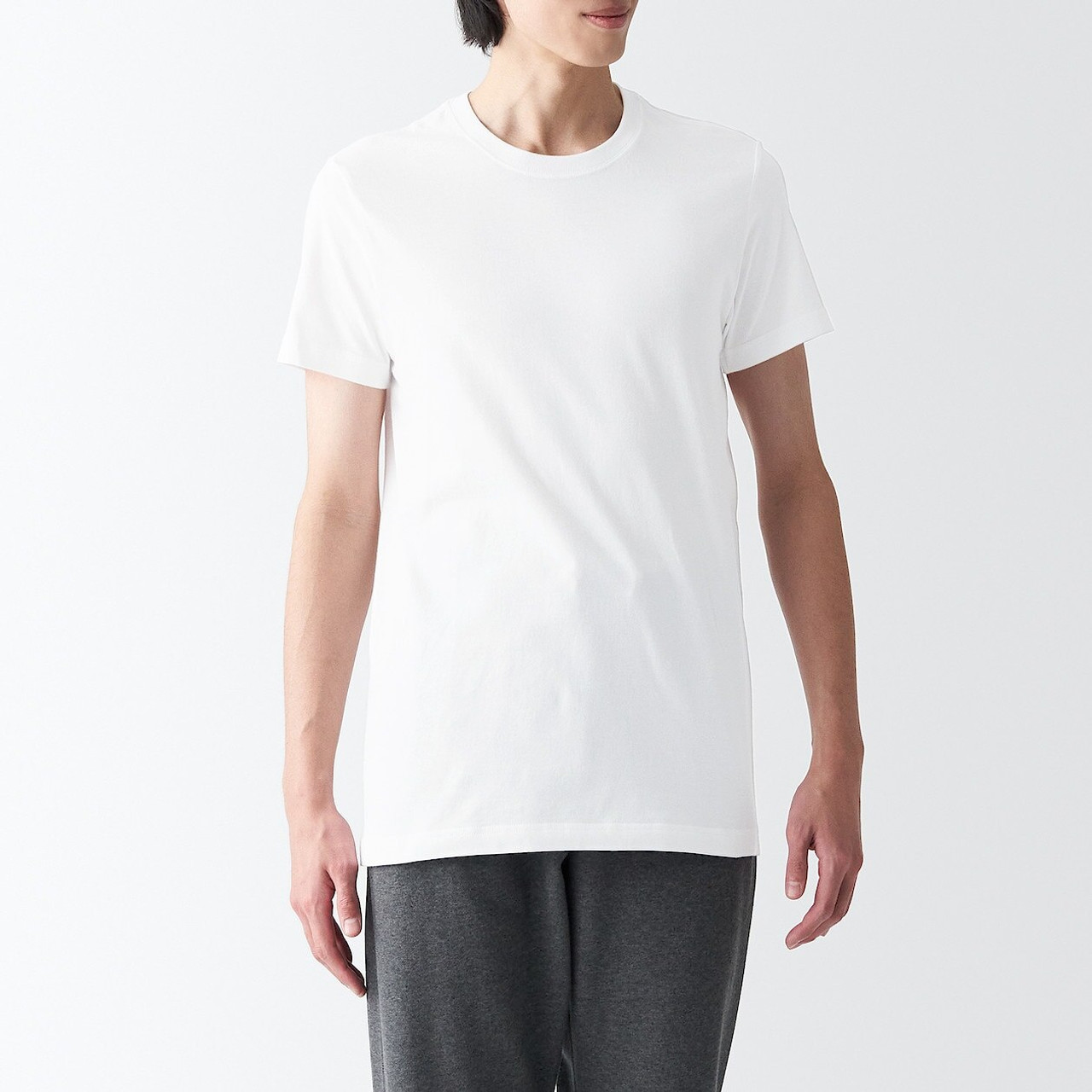 Side Seamless jersey Crew neck T‐Shirt