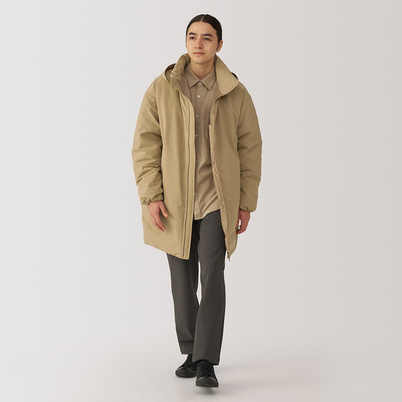 Men's Down Stand Collar Long Coat