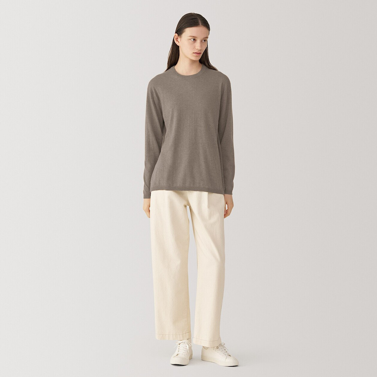Women's Undyed Cashmere Crew Neck Jumper