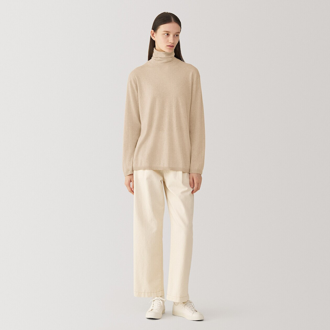 Women's Undyed Cashmere Roll‐Neck Jumper