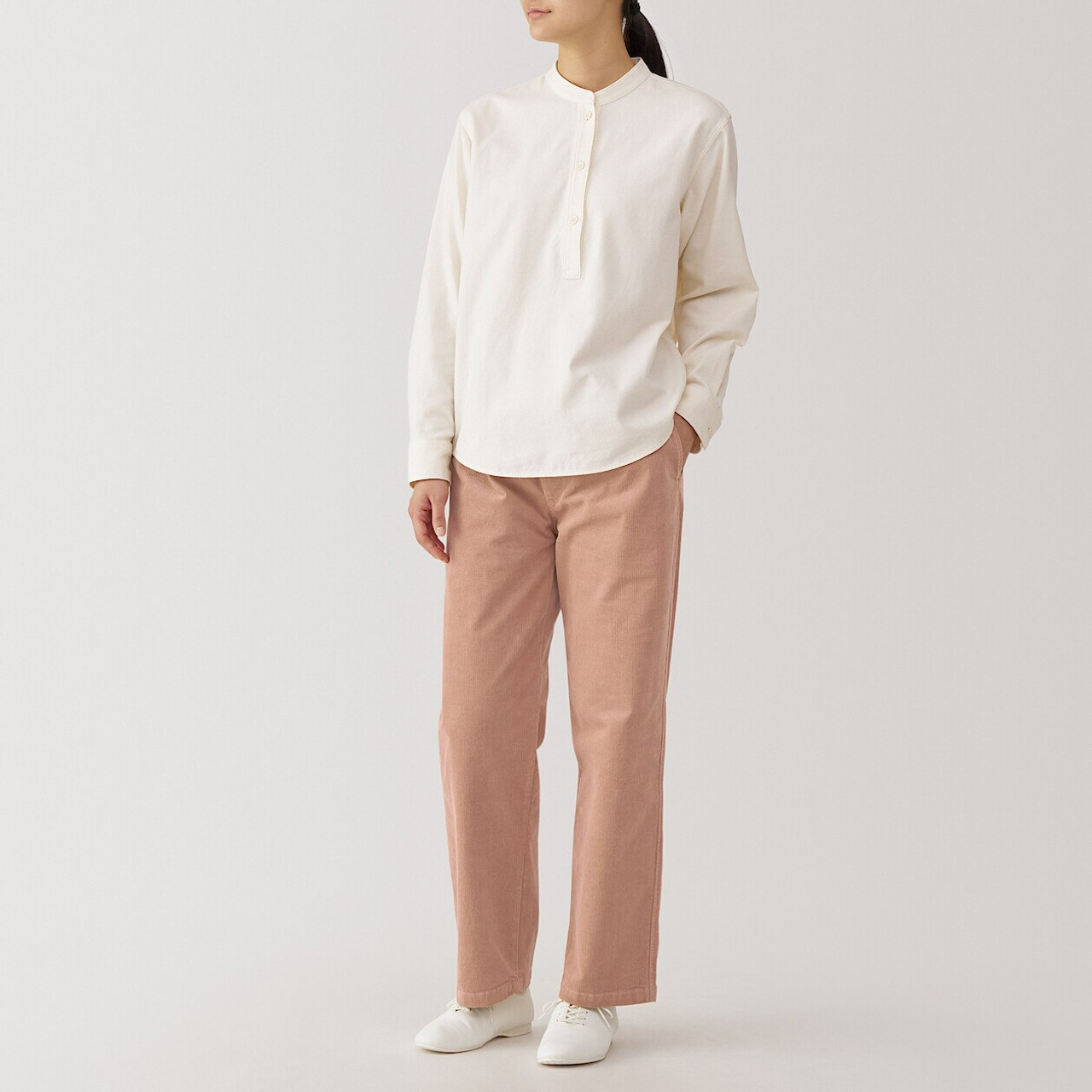 Women's Cotton Blend Corduroy Straight Leg Trousers