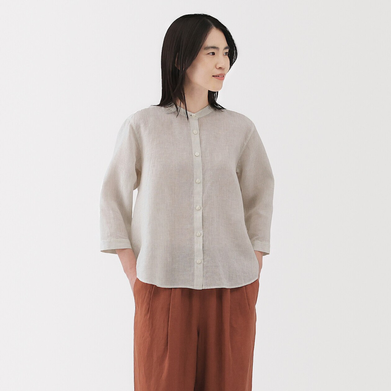 Women's Linen 3/4 Sleeve Blouse