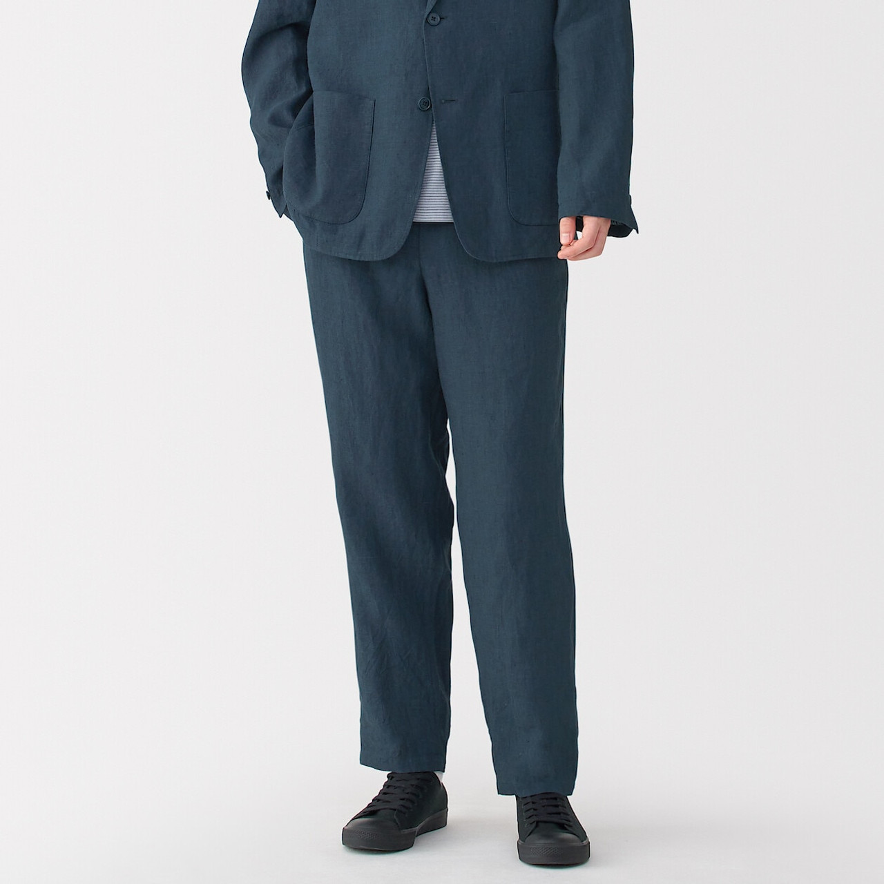 Men's Linen Tapered Leg Trousers