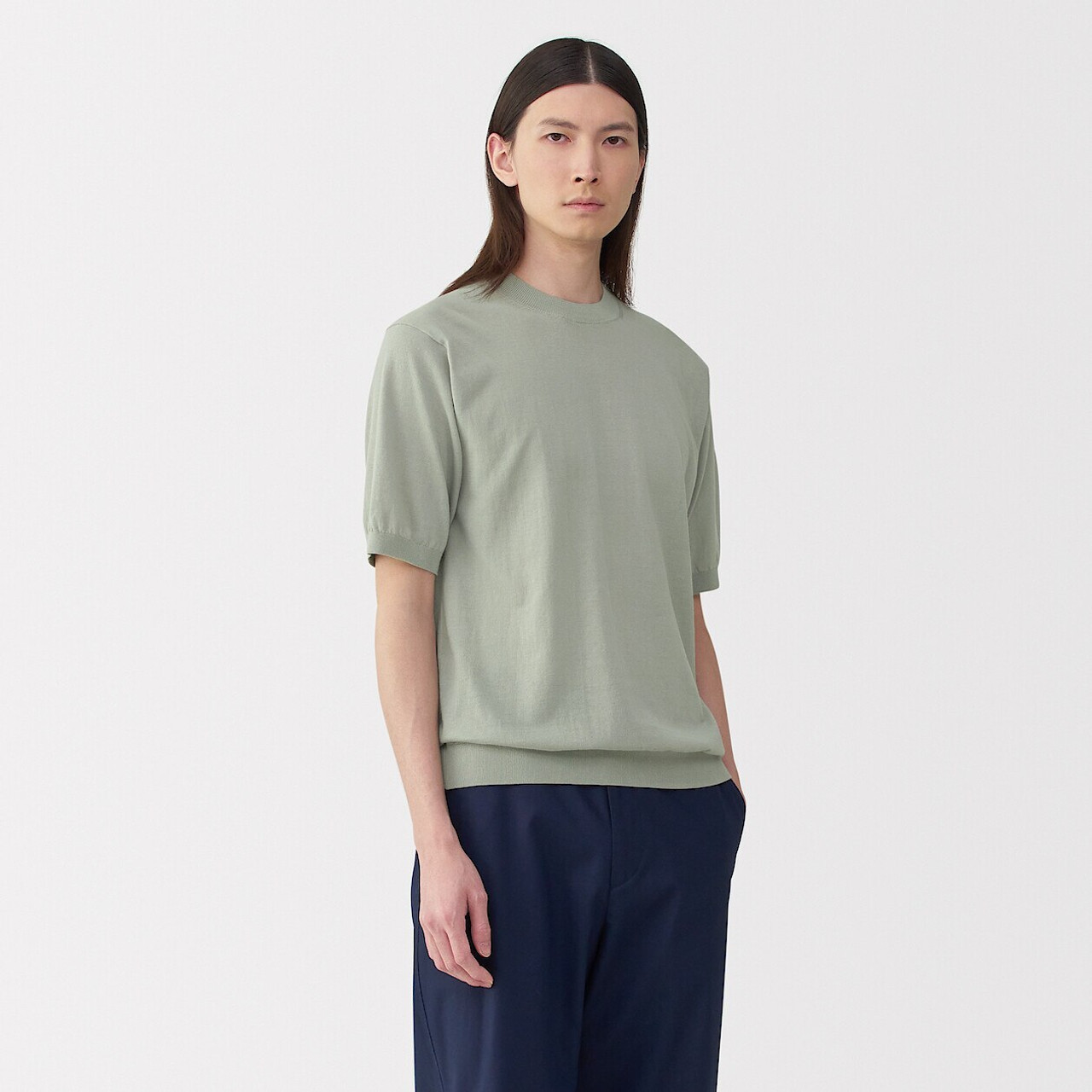 Men's Cotton Fine Knit Short Sleeve Jumper