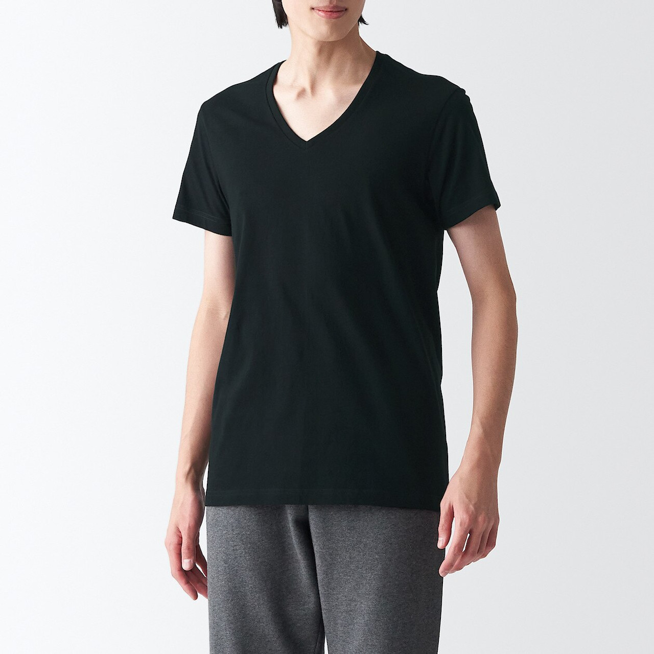 Men's Side Seamless Jersey V neck T‐shirt 18494