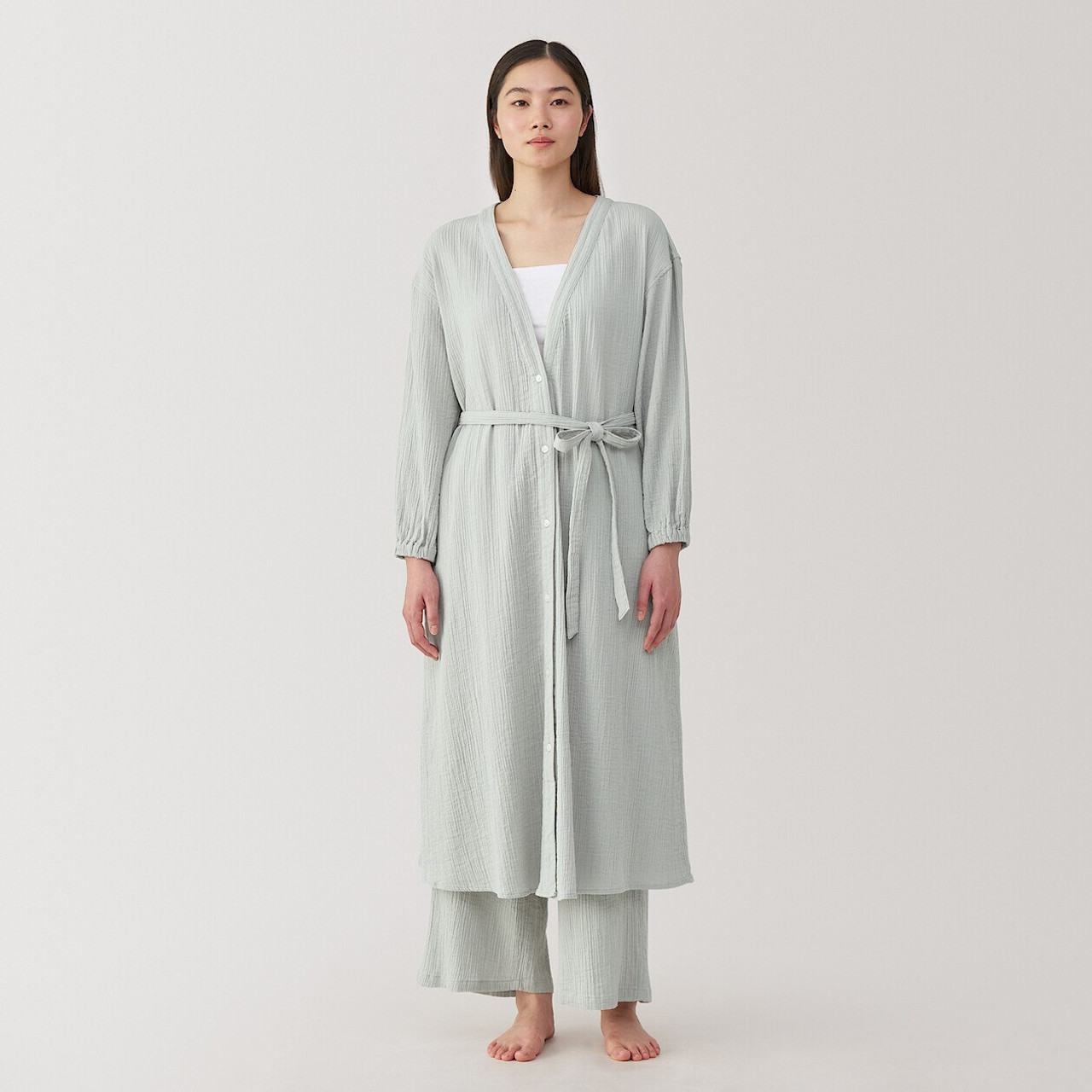Women's Crepe Gauze Long Cardigan