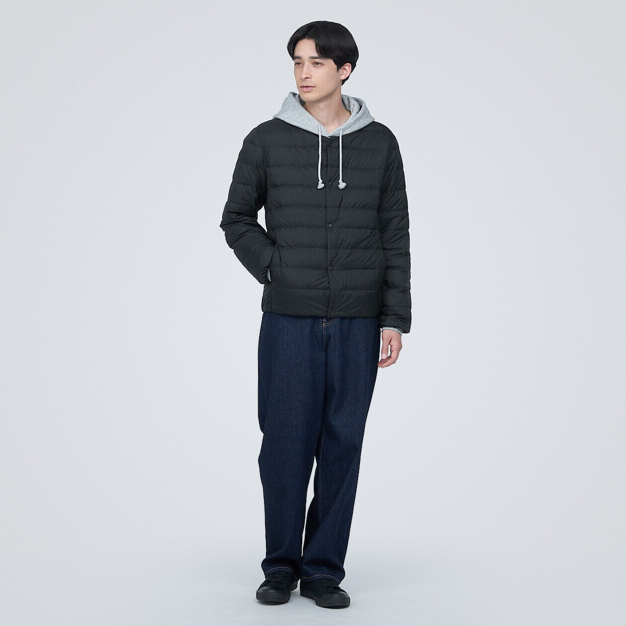 Men's Recycled Nylon Lightweight Collarless Down Jacket