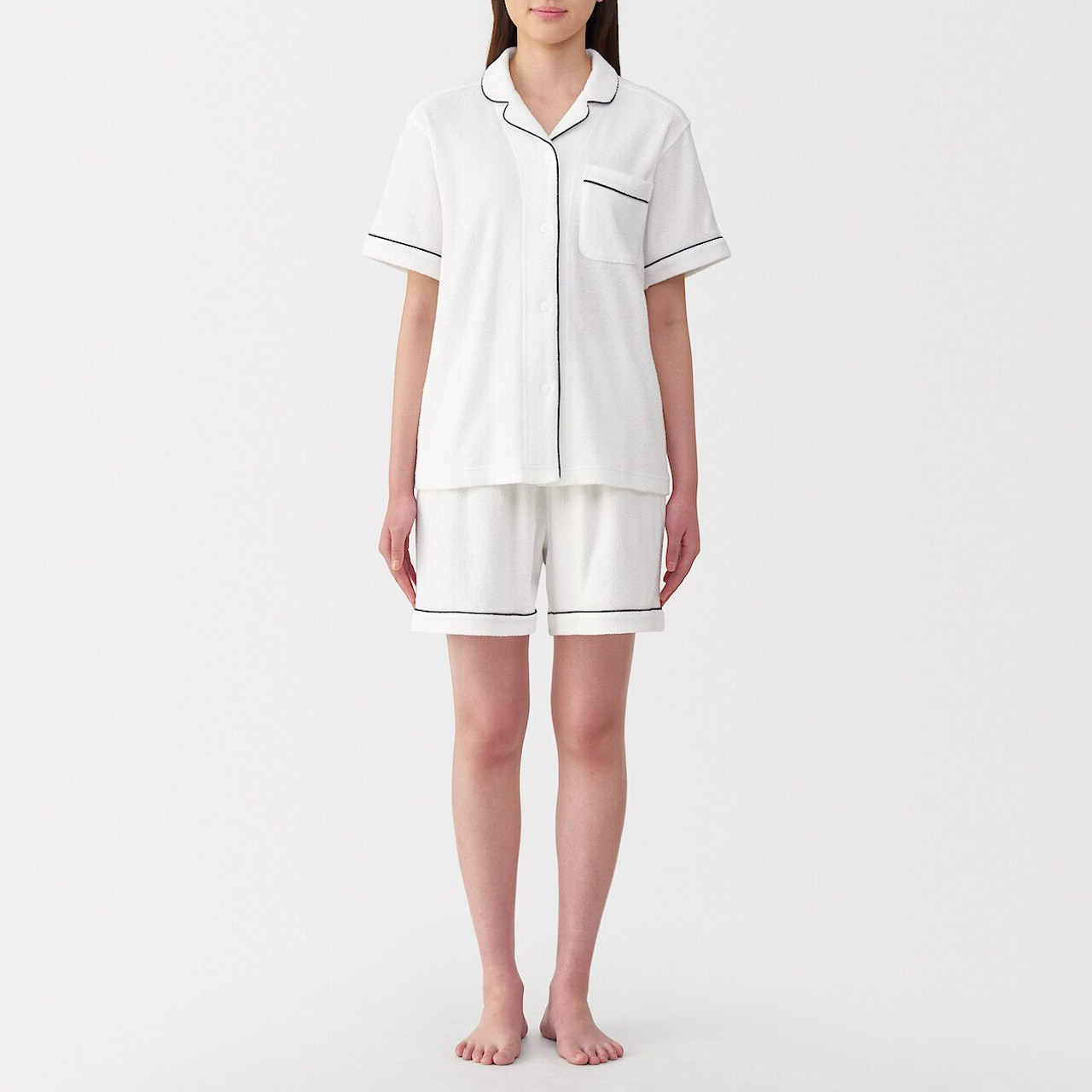 Women's Cotton Blend Pile Short Sleeve Loungewear Set