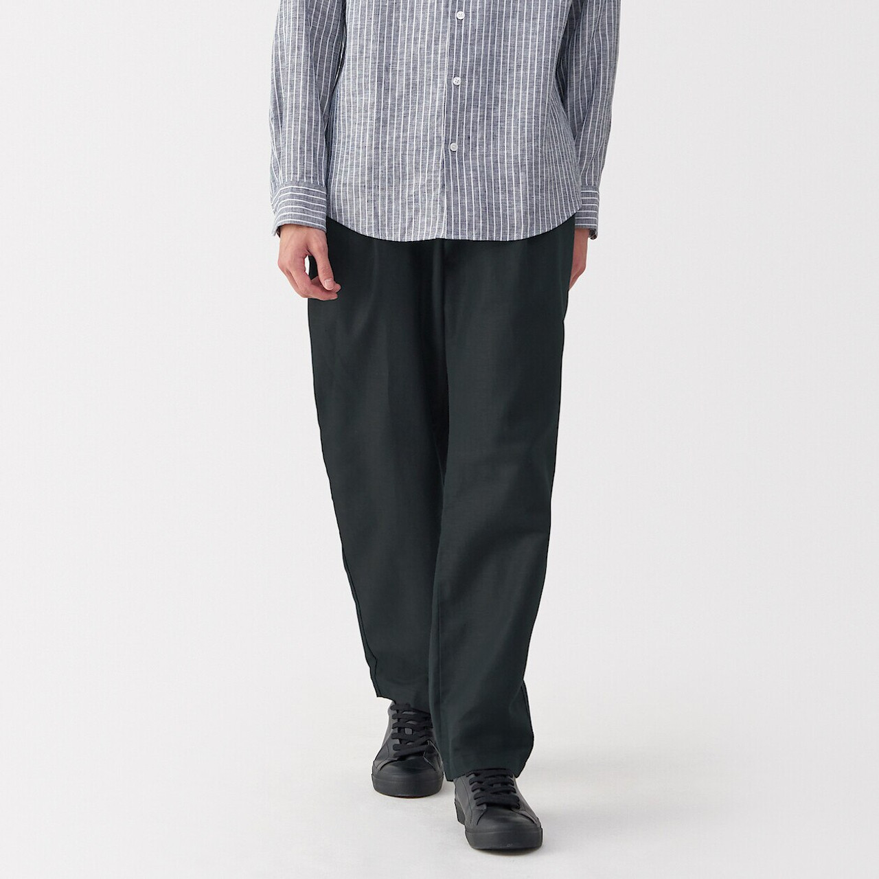 Men's Hemp Blend Pleated Straight Leg Trousers