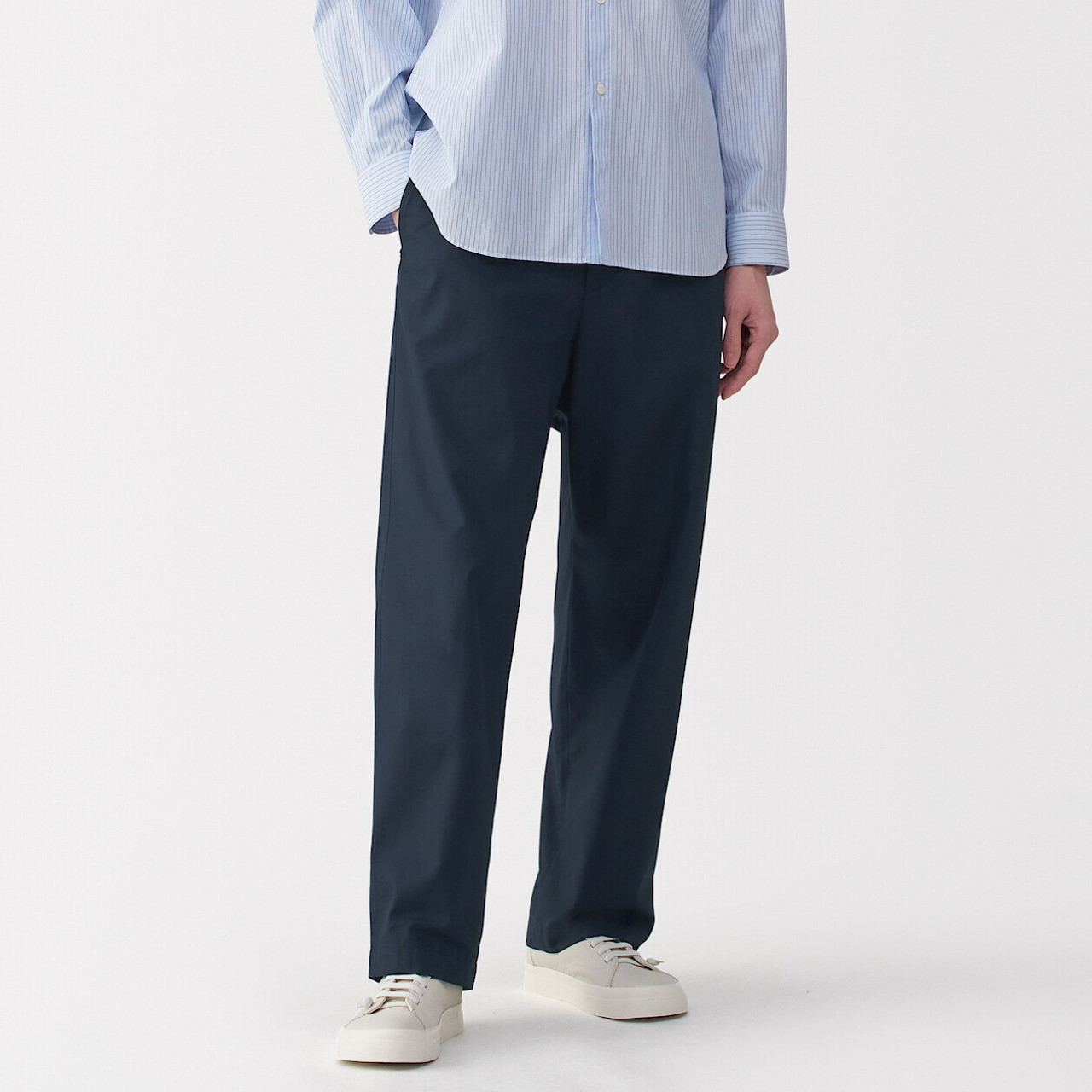 Men's Satin‐Finish Cotton Wide Leg Trousers
