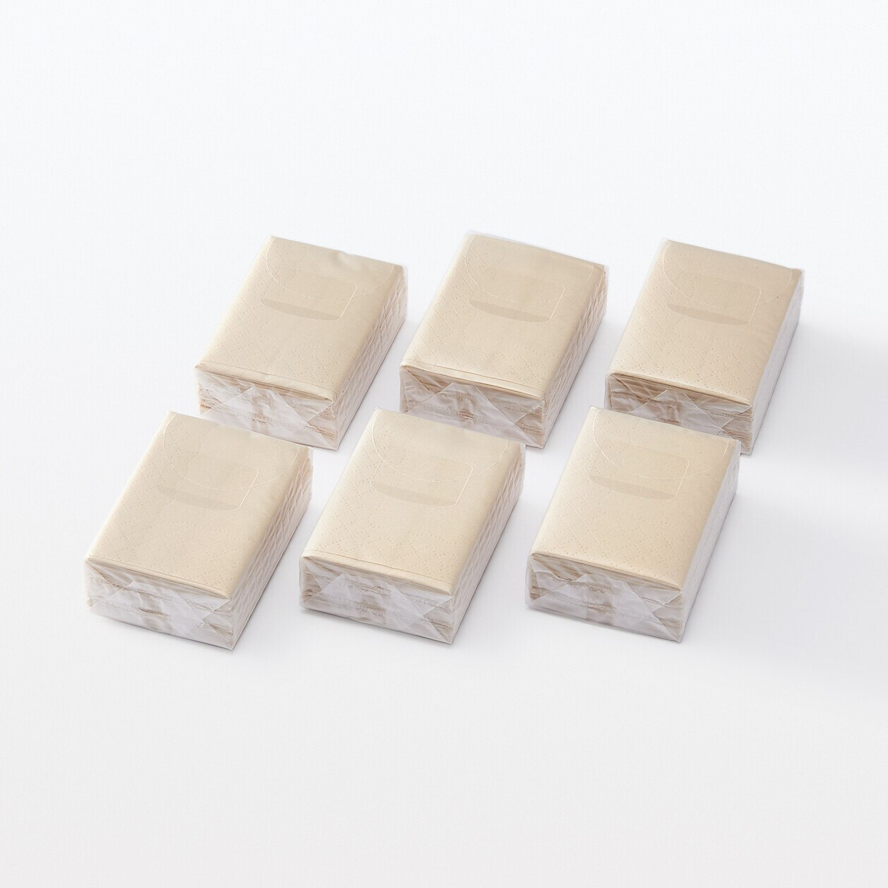 Portable Unbleached Paper Napkin Set Of 6