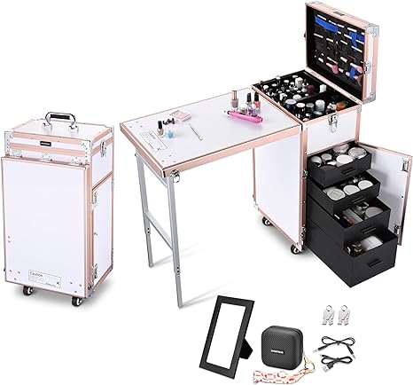 Last 24 Hours! Rolling Manicure Table Makeup Station!