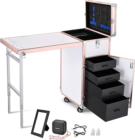 Last 24 Hours! Rolling Manicure Table Makeup Station!