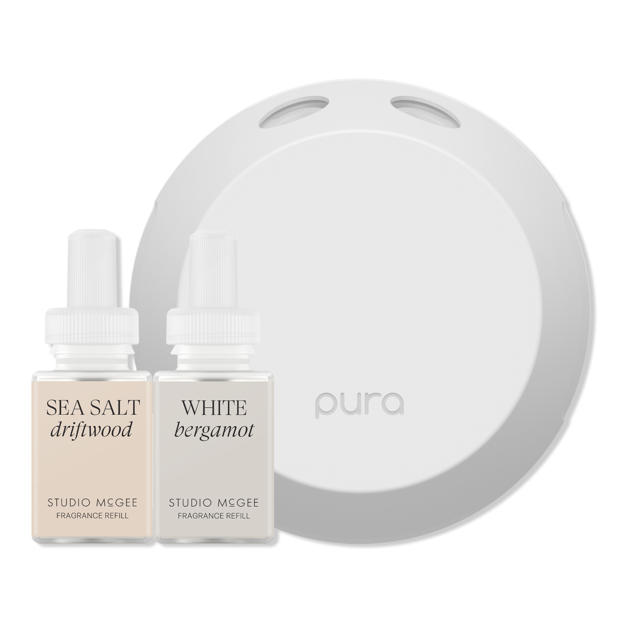 Pura x Studio McGee Sea Salt Driftwood / White Bergamot Smart Diffuser Set