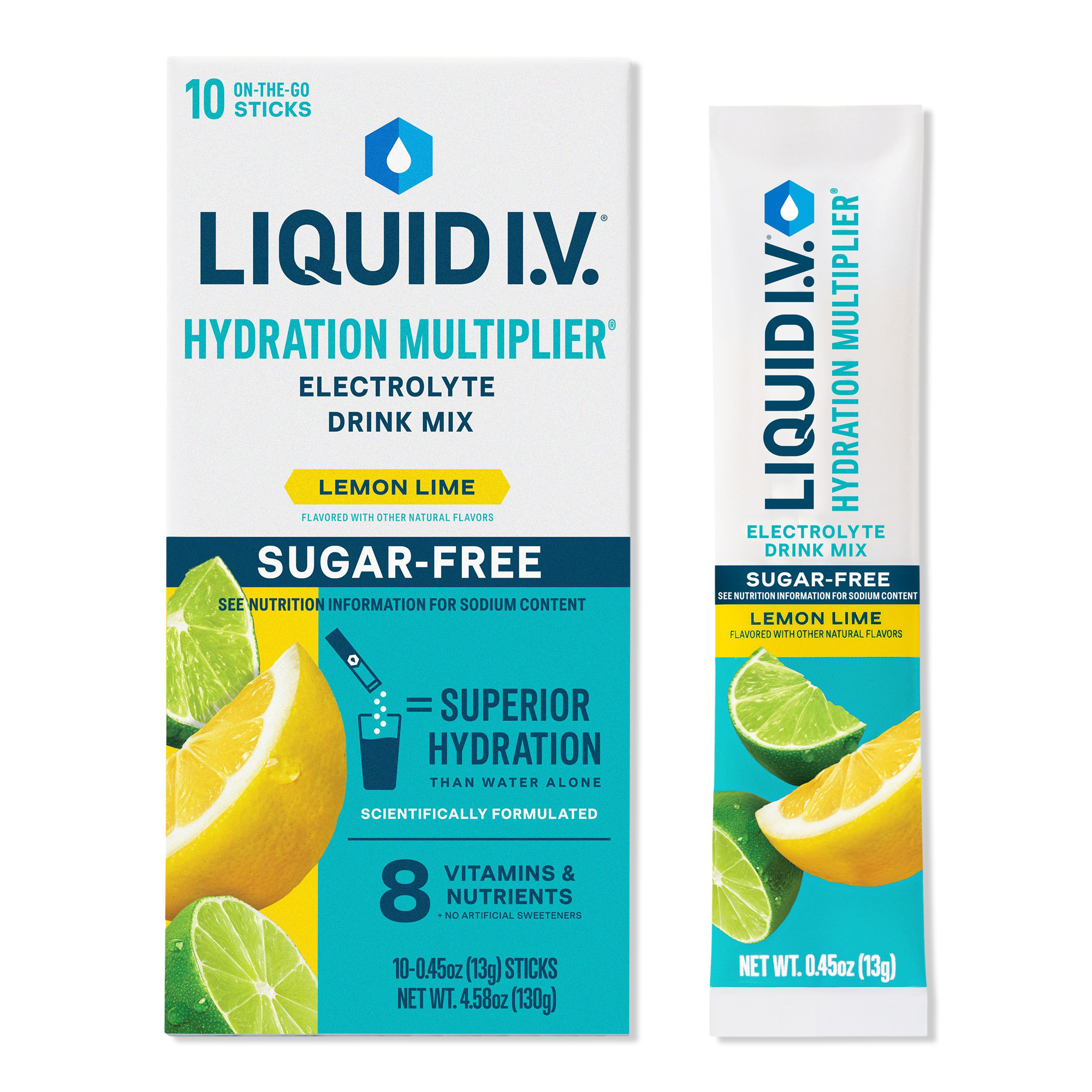 Hydration Multiplier Electrolyte Drink Mix Sugar Free Lemon Lime - 10 ct
