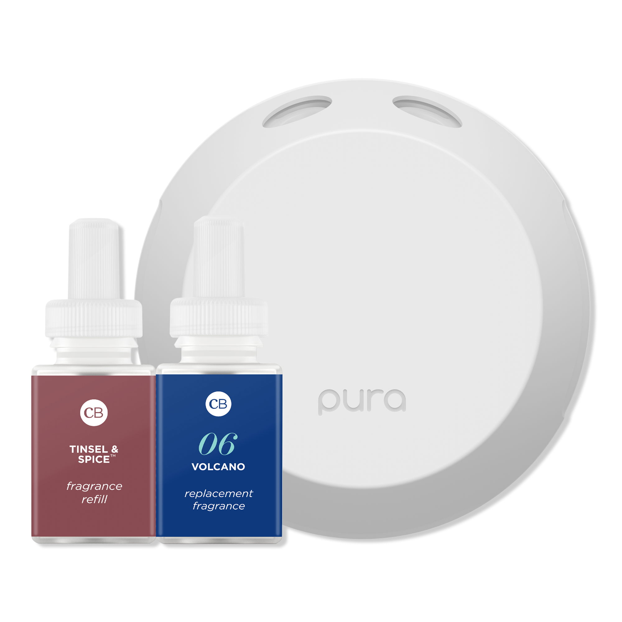 Pura x Capri Blue Seasonal Smart Fragrance Diffuser Set - Tinsel & Spice / Volcano