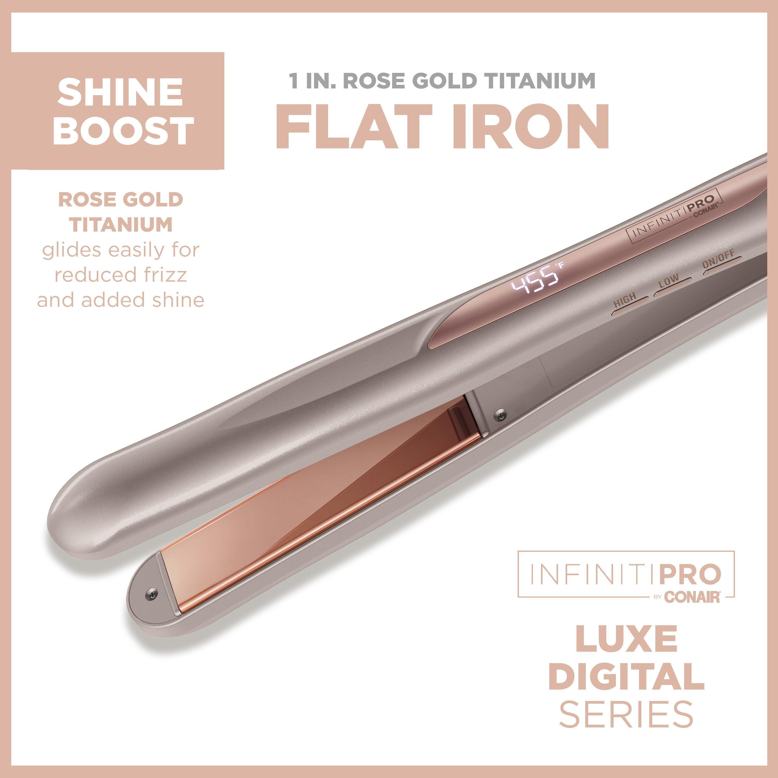 InfinitiPRO By Conair Titanium Flat Iron Smooth & Shine Luxe Series - Rose Gold - 1