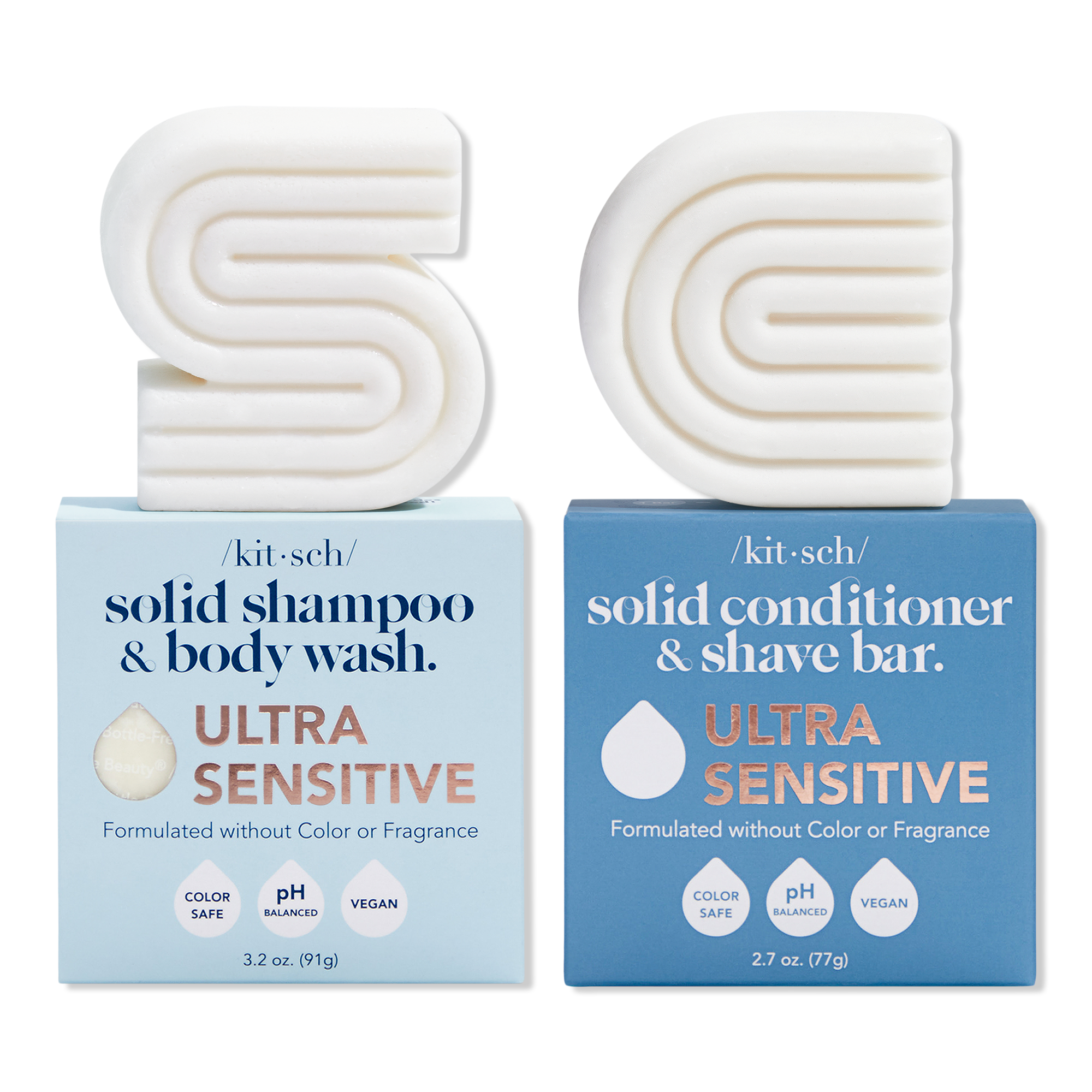 Ultra Sensitive Solid Shampoo & Body Wash and Conditioner & Shave Bar Combo Pack