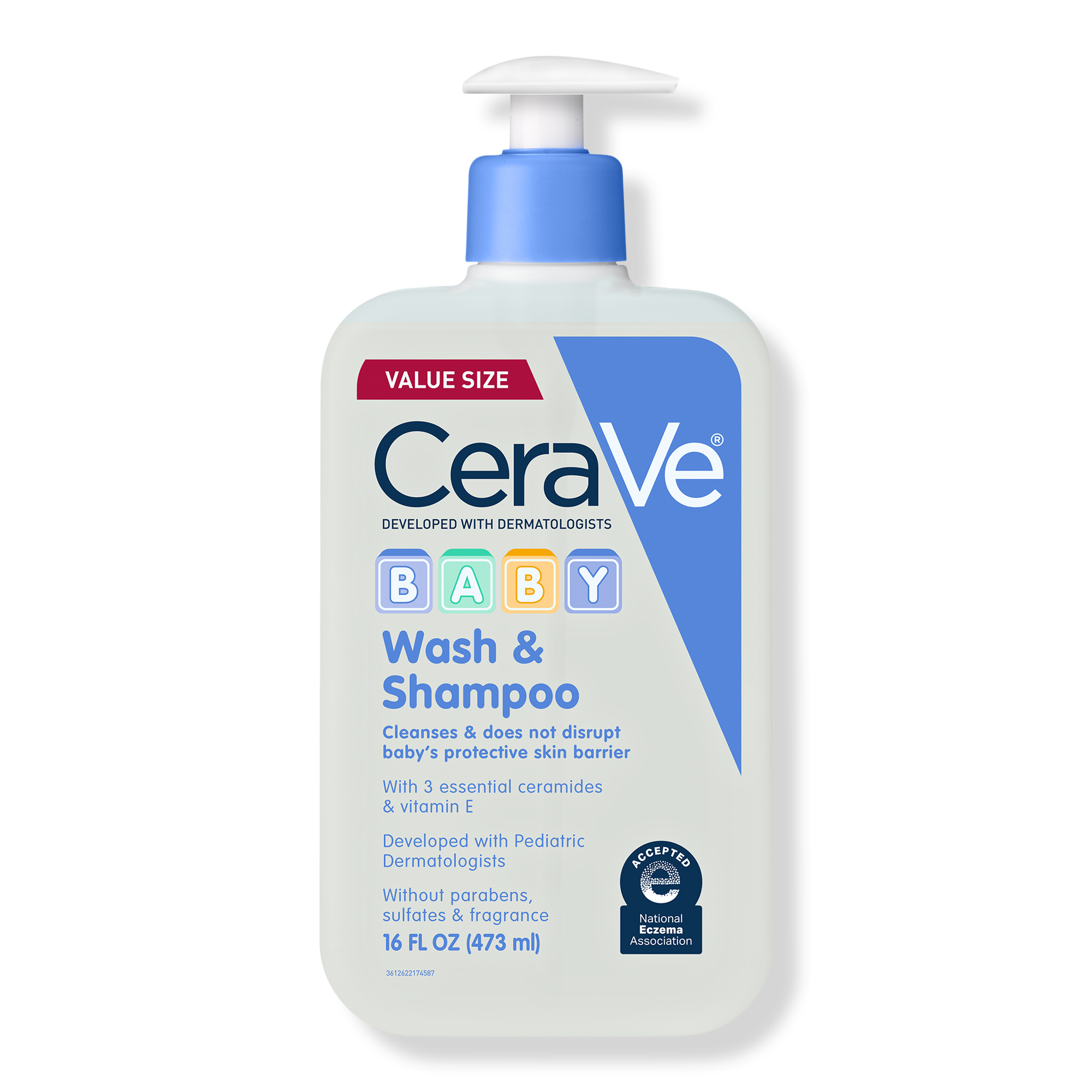 Baby Wash & Shampoo, 2-in-1 Gentle Tear-Free Cleanser for Sensitive Skin & Hair - 16.0 oz