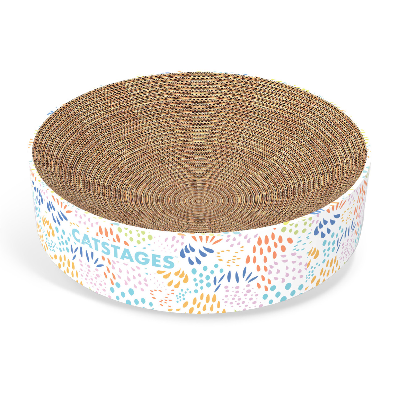 Scratch & Cuddle Corrugated Cat Scratcher and Lounger Bowl for Small Cats, Mlt