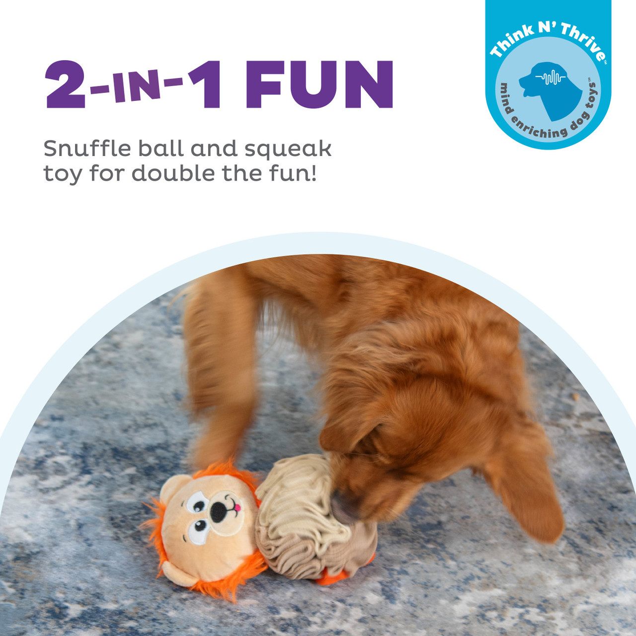 Stuff N' Snuffle Interactive Plush Dog Puzzle and Snuffle Ball for Dogs, Multi