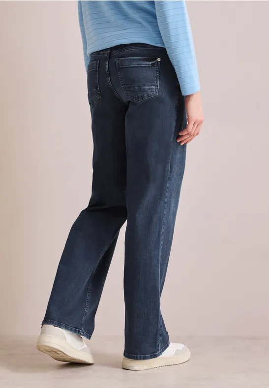 Wide Leg Jeans mit Stickerei