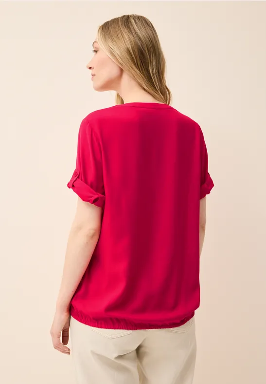 Split Neck Viskose-Bluse