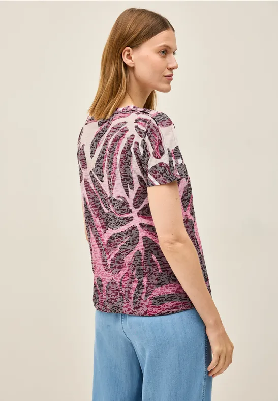 Ausbrenner-Shirt mit Muster