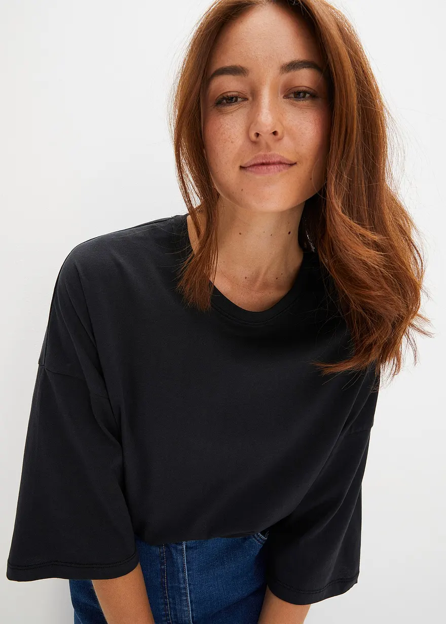 Oversize-Shirt aus elastischem Bio-Baumwoll-Mix