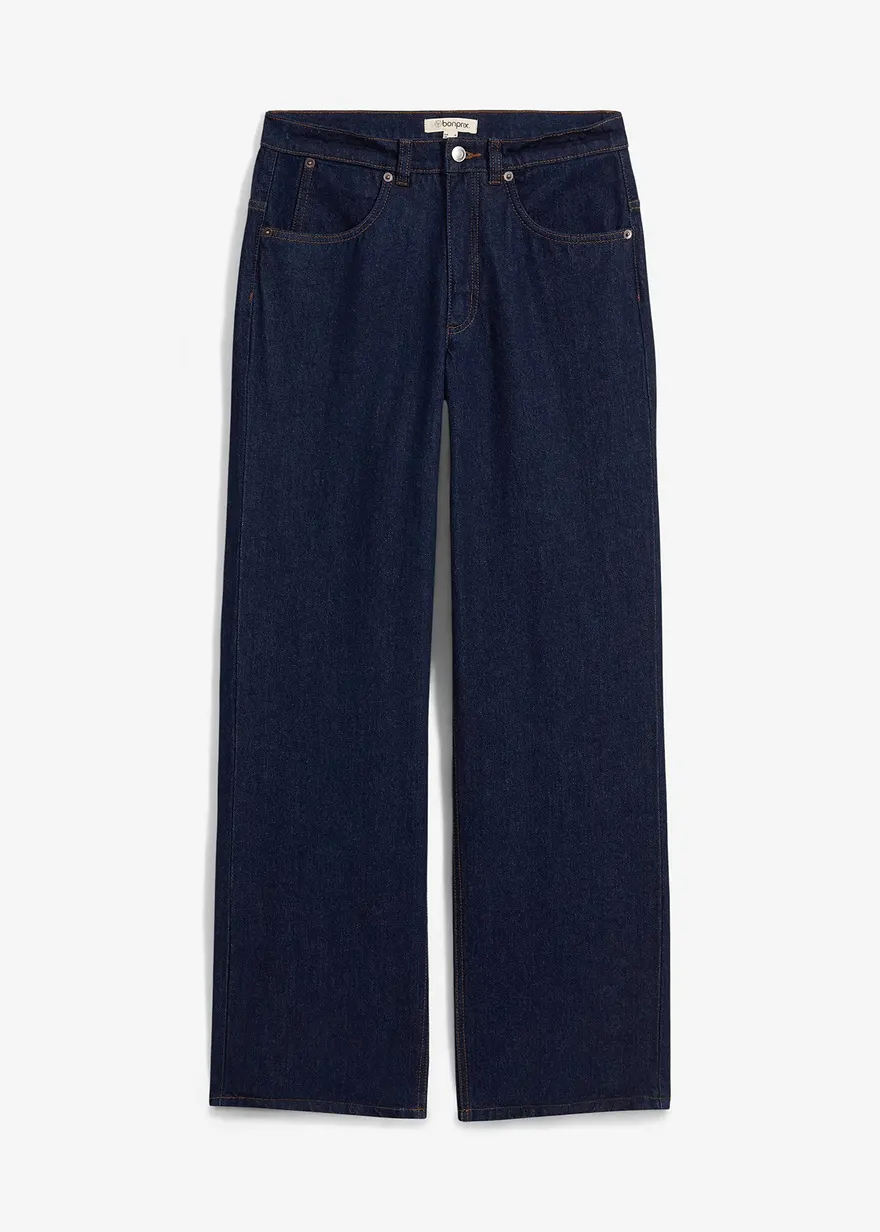 Wide-Leg-Jeans, Mid Waist
