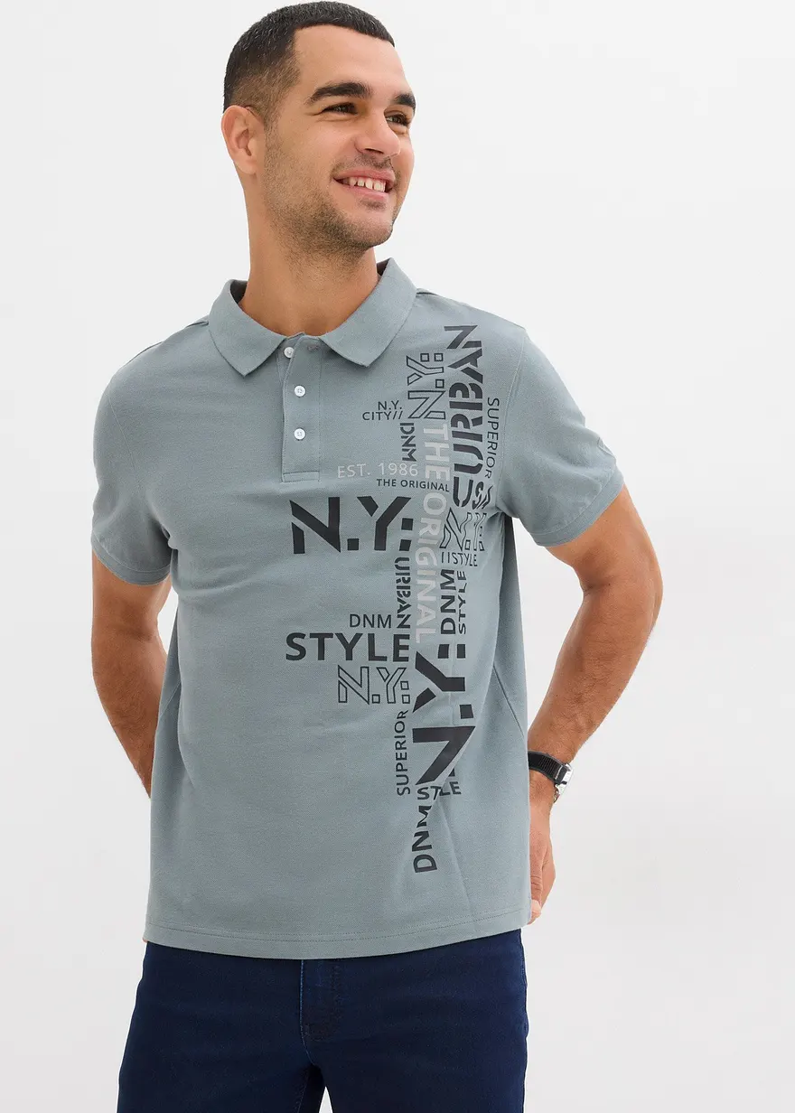 Piqué-Poloshirt aus reiner Baumwolle Slim Fit, Kurzarm