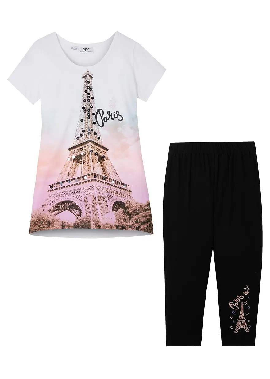 Shirt + 3/4 Leggings aus reiner Bio-Baumwolle (2-tlg)