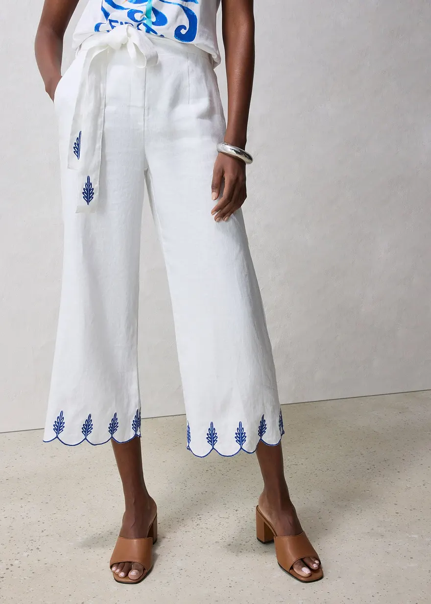 Leinen-Culotte mit Gürtel (2 tlg. Set)