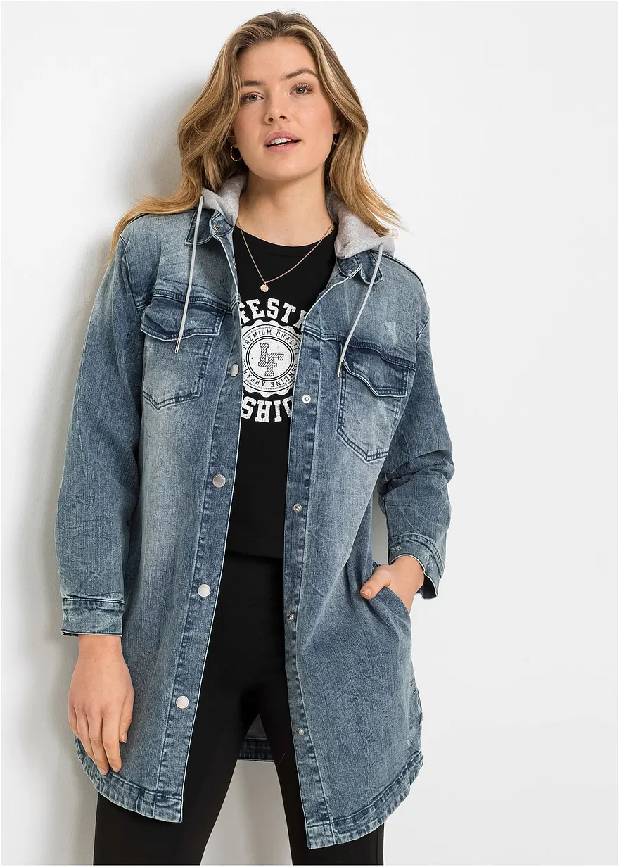 Jeansjacke mit Kapuze