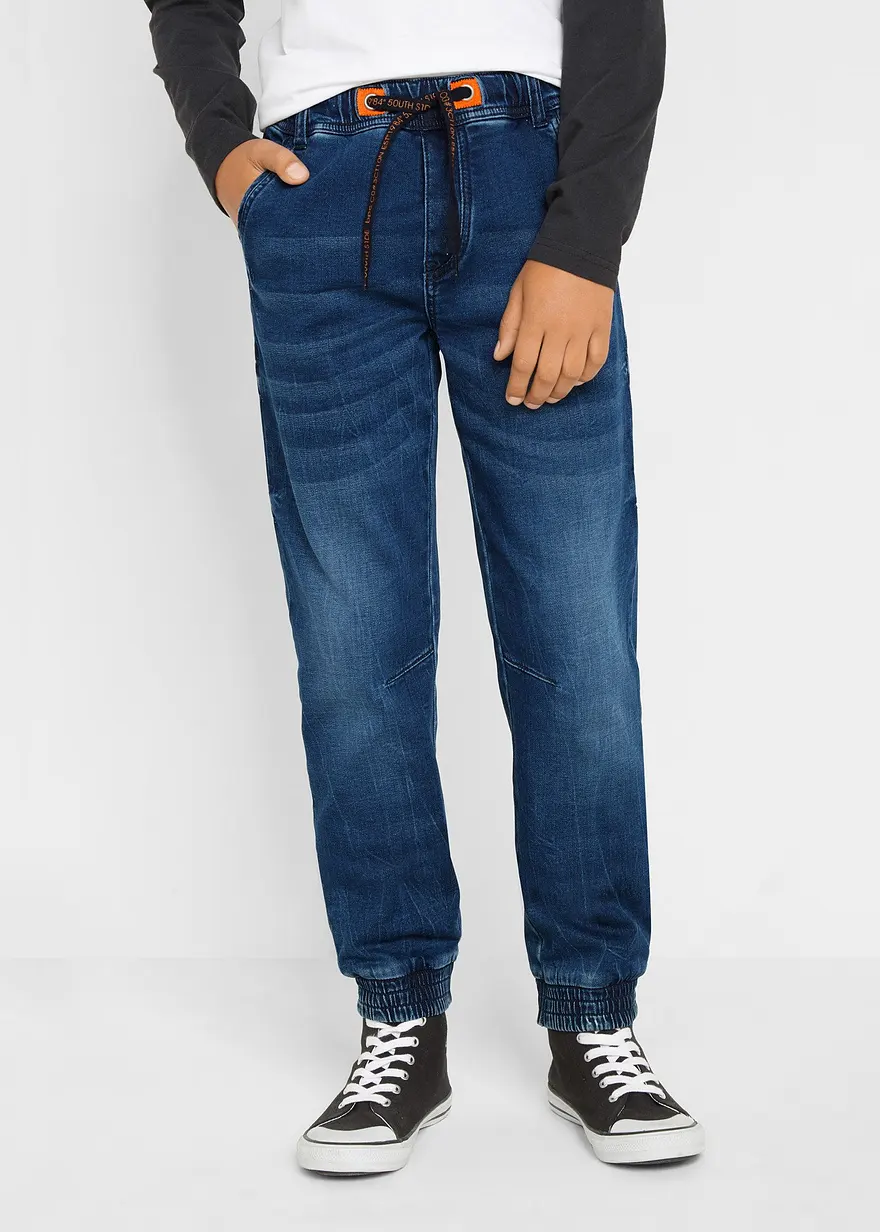 Regular-Fit-Schlupf-Jeans aus Sweatdenim, Tapered
