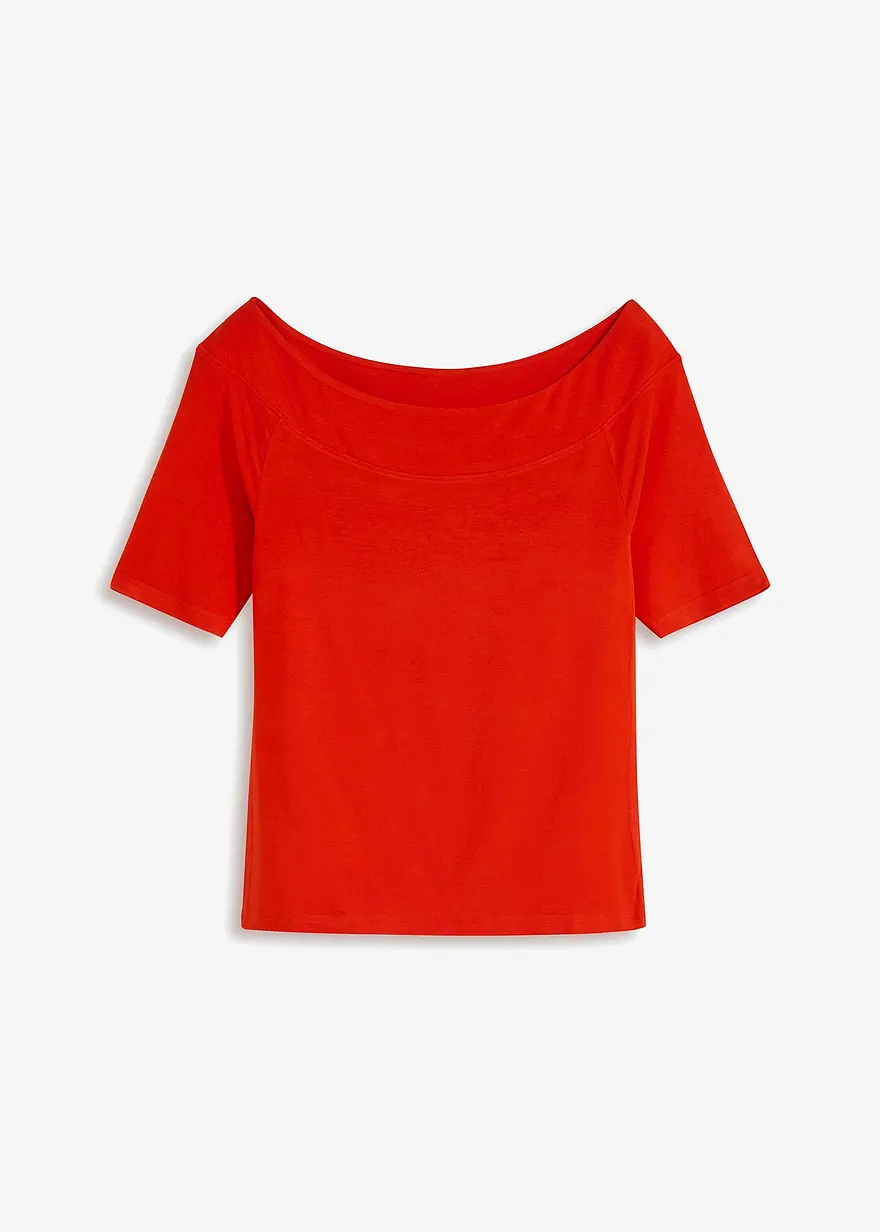 Carmenshirt in Viskose-Mix