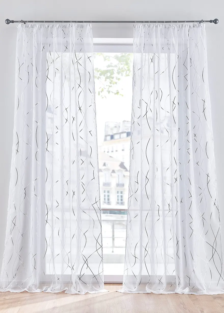 Gardine mit Glanz Druck mit recyceltem Polyester (1er Pack)