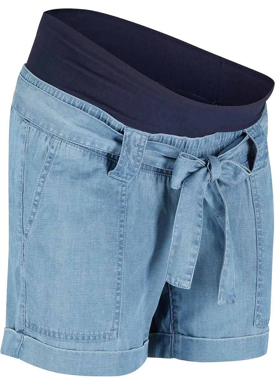 Leichte Umstandshorts mit Lyocell und Leinen