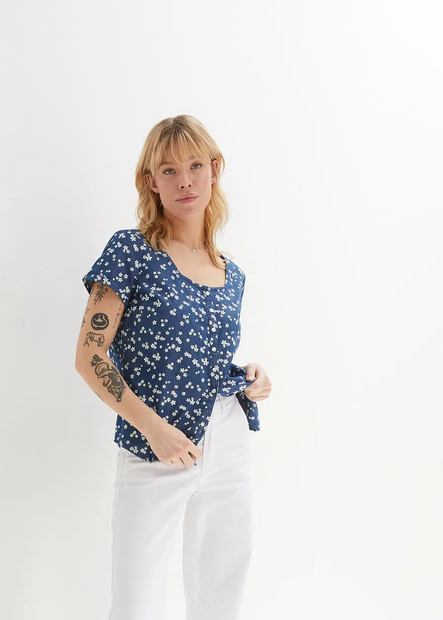Jeansbluse aus Bio Baumwolle