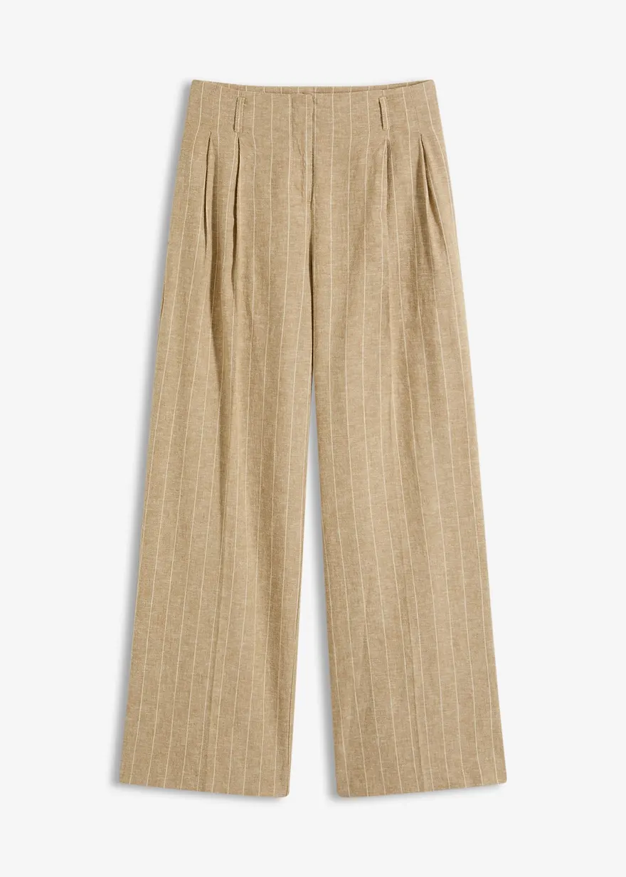 Bundfaltenhose mit Leinenanteil
