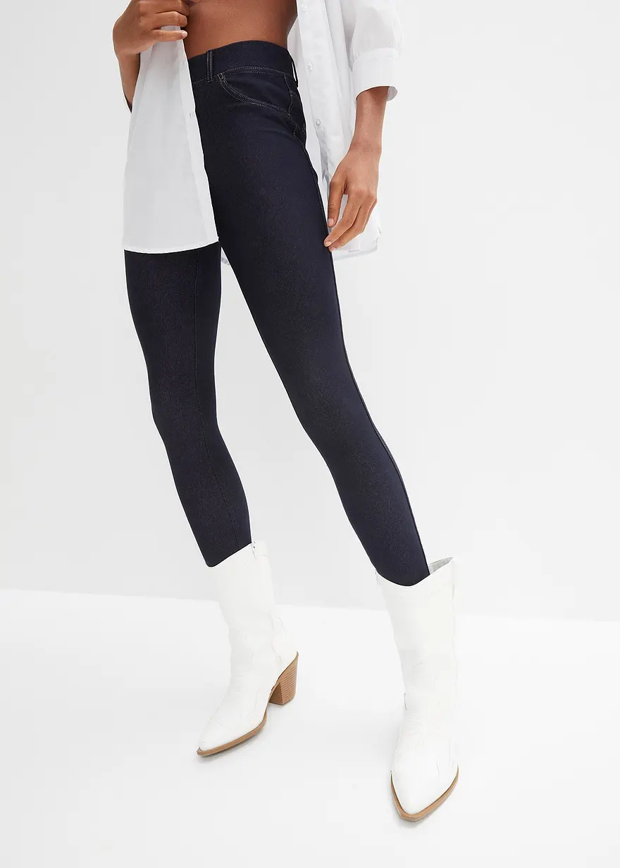 Leggings in Jeansoptik aus Baumwoll-Mix