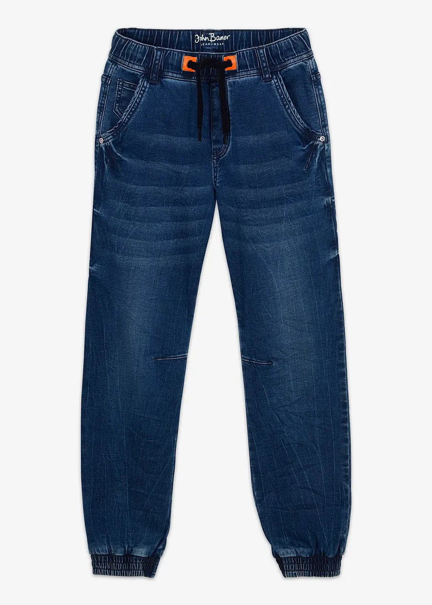 Regular-Fit-Schlupf-Jeans aus Sweatdenim, Tapered
