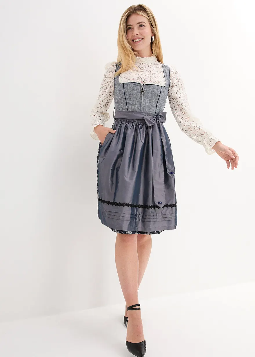 Dirndl mit Jacquard und Schürze (2-tlg. Set)