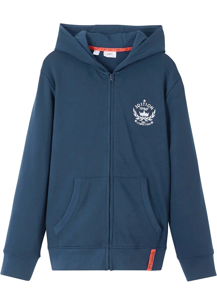 Kapuzen-Sweatjacke aus reiner Baumwolle
