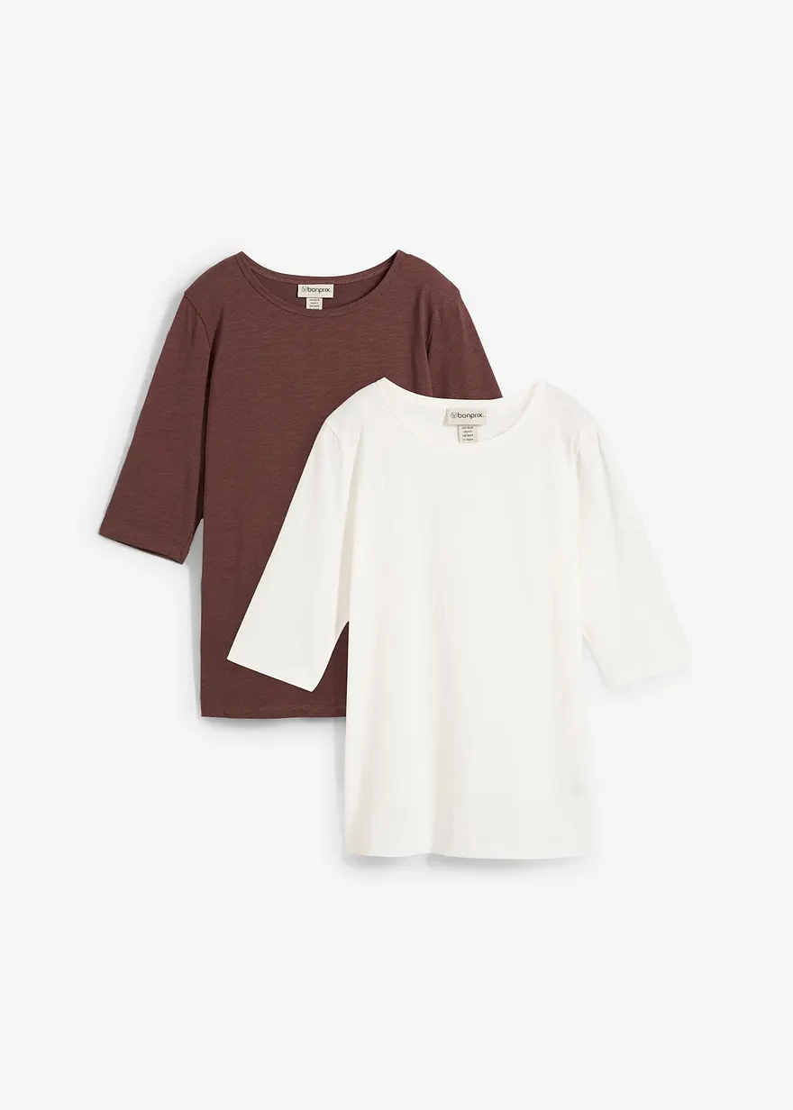 T-Shirt aus reiner Bio-Baumwolle, (2er Pack)