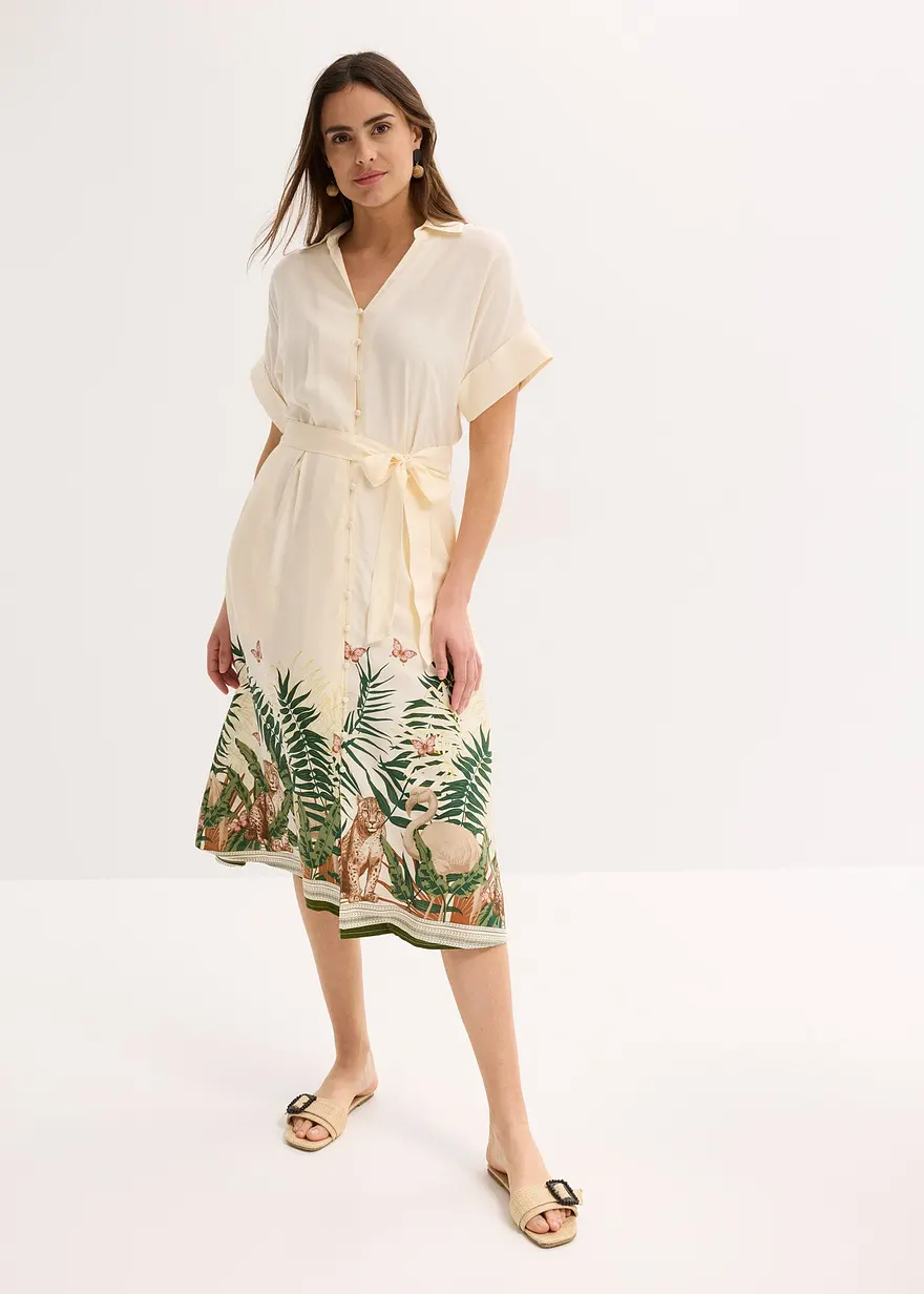 Hemdblusenkleid mit Bordürenprint