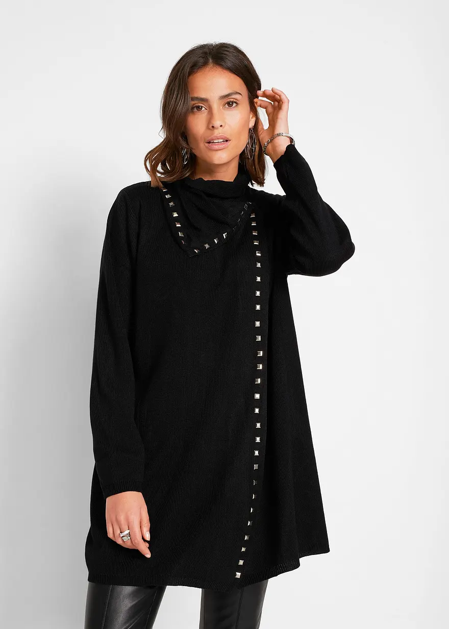 Longstrickjacke mit Nietendetails